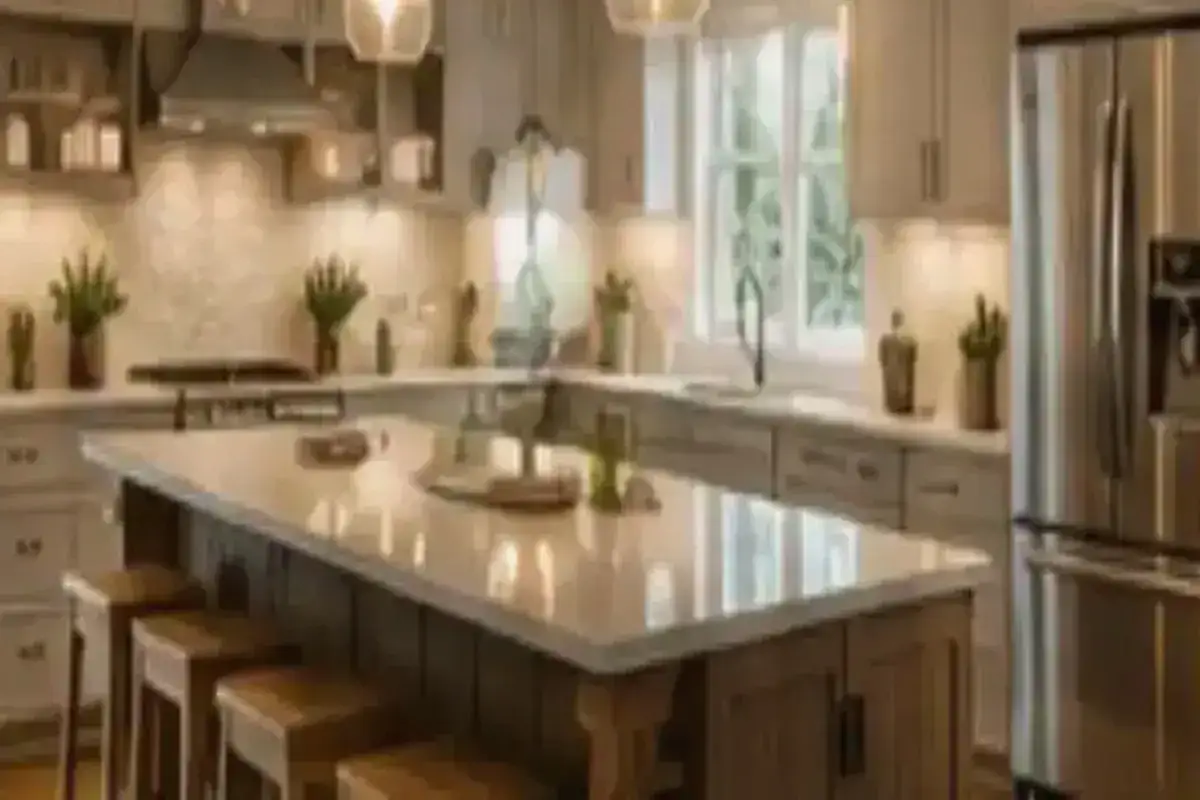 Pantry storage detail showing shelves arranged for daily kitchen use