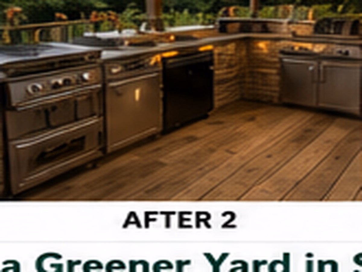 Close detail of a compact grill station with stainless work surface and storage