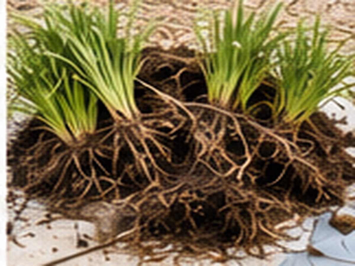 Freshly divided perennial plants re-spaced in a tidy garden bed