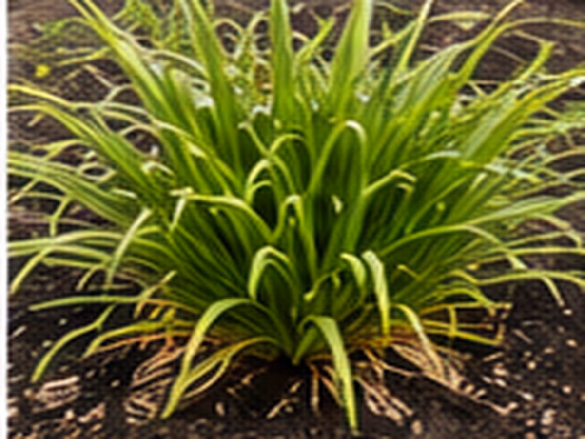 An overcrowded perennial clump ready for division in a residential garden