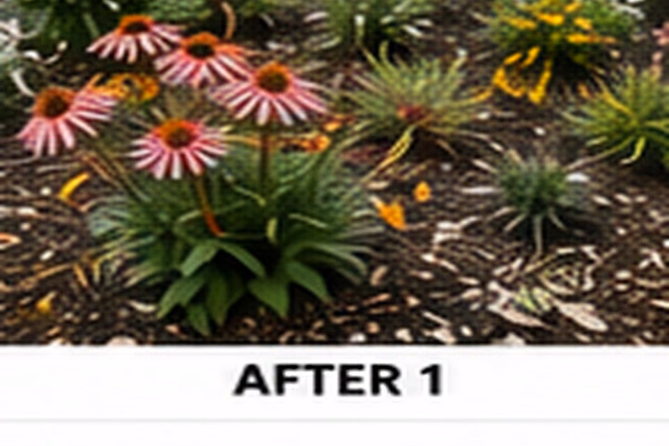 A layered pollinator garden with native flowers and long-season color