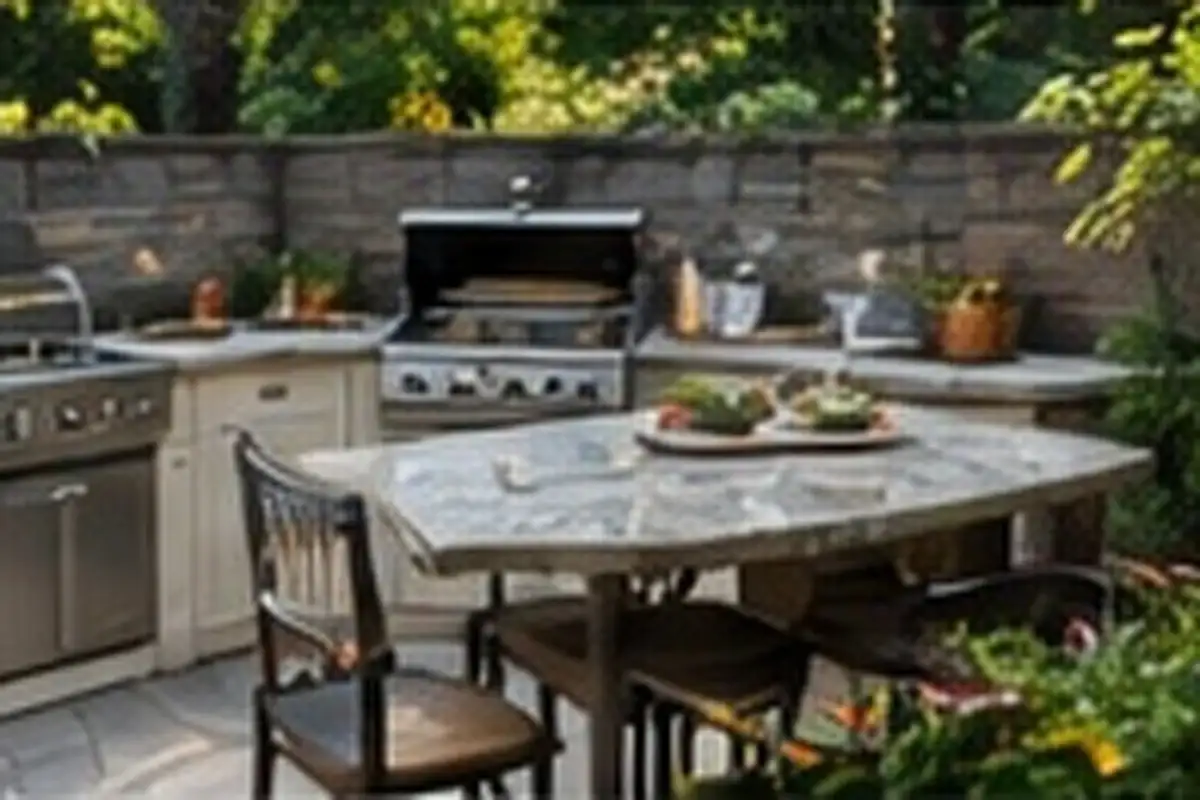 Romantic layered garden beside a suburban American home