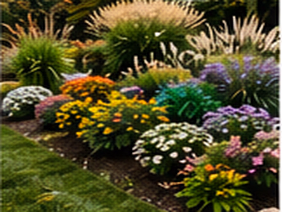 A refreshed U.S. home garden with healthy fall color and defined planting beds