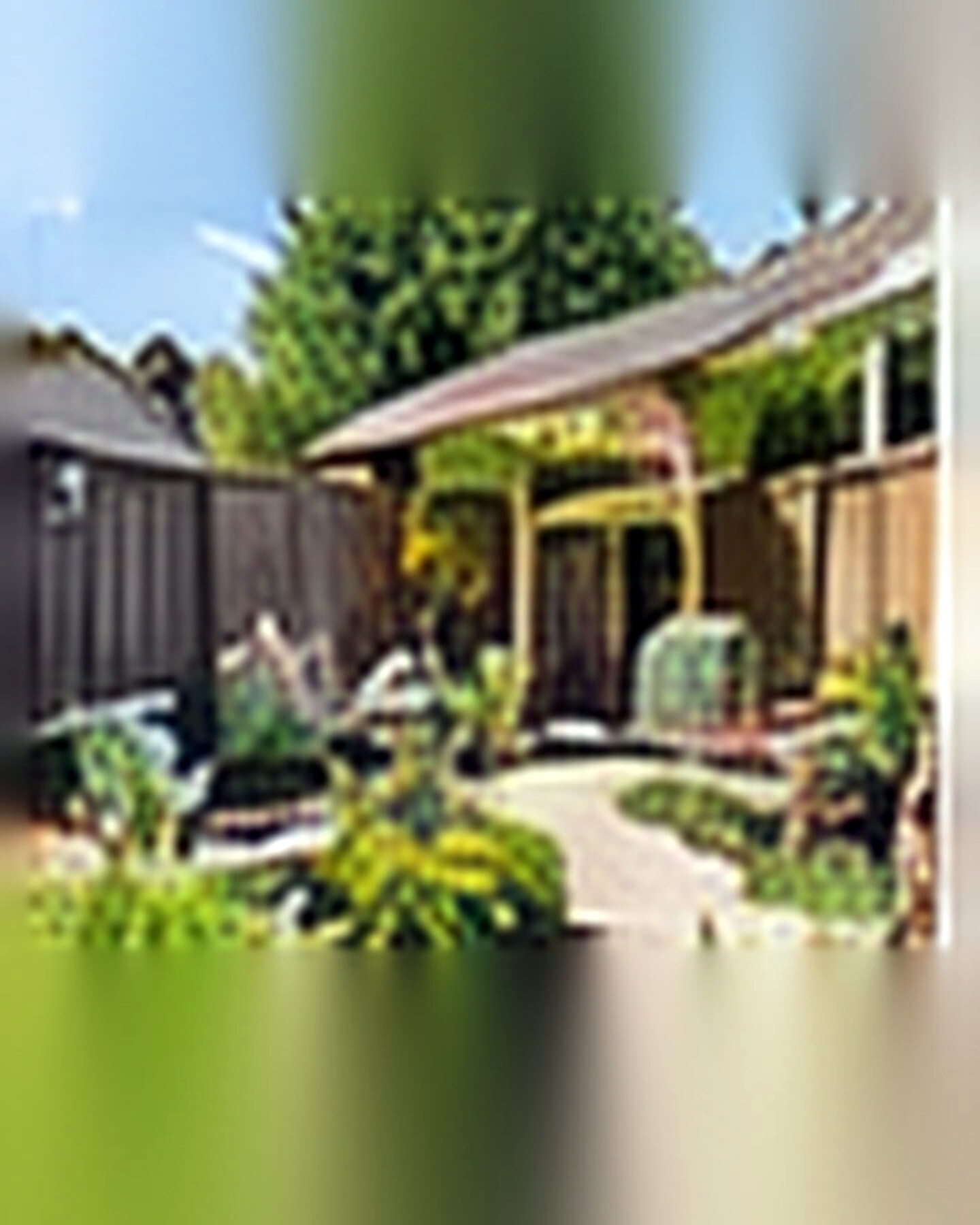 After transformation: Tiny Backyard to Multifunctional Space: Fit Dining, Planting and Lounge Zones